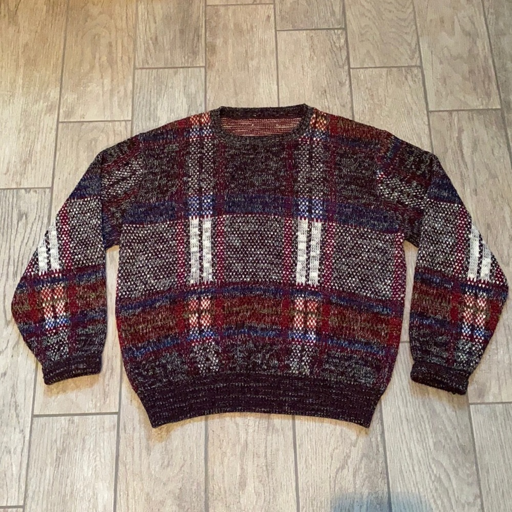 Vintage 80s WOVEN PULLOVER SWEATER medium